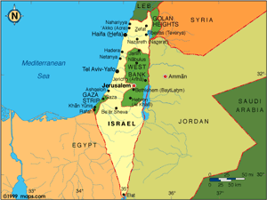 Israel Palestine Regional Map